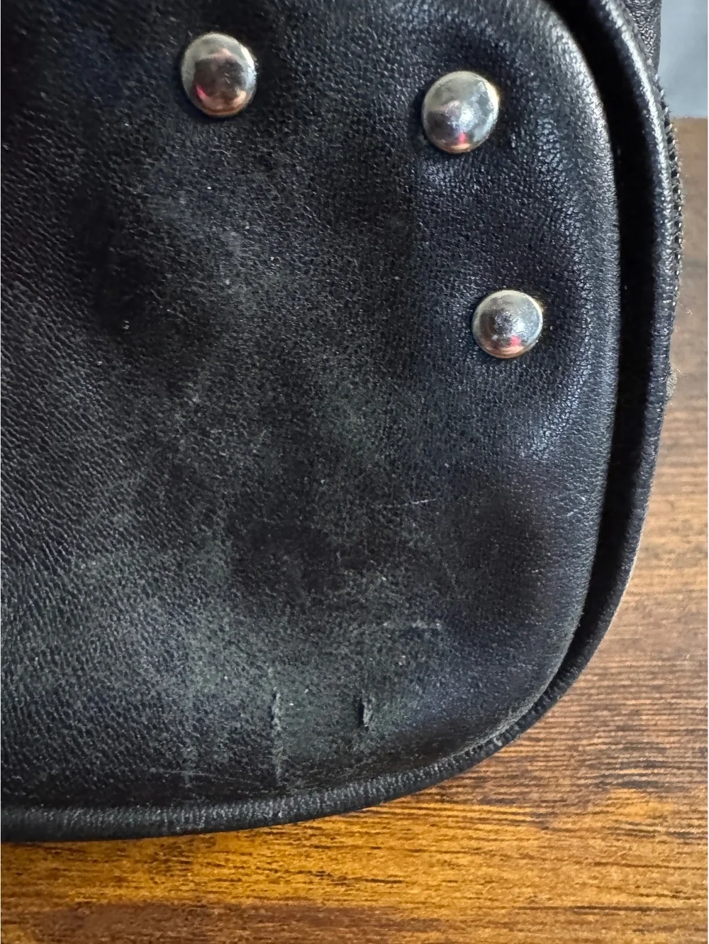 Vintage Y2K Black Faux Leather Studded Crossbody Shoulder Bag Multi Pocket